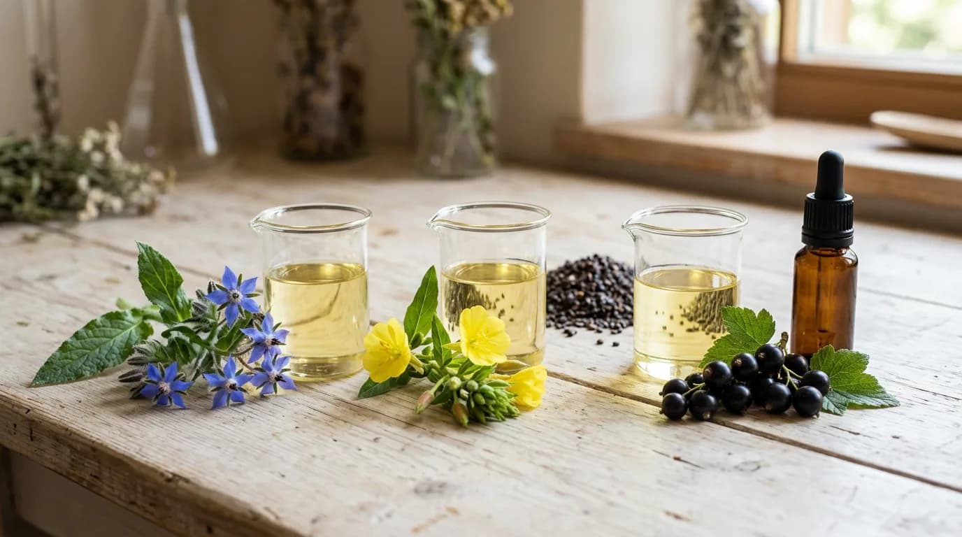 Gamma-linolenic oils: borage, evening primrose, blackcurrant, when the premium is justified