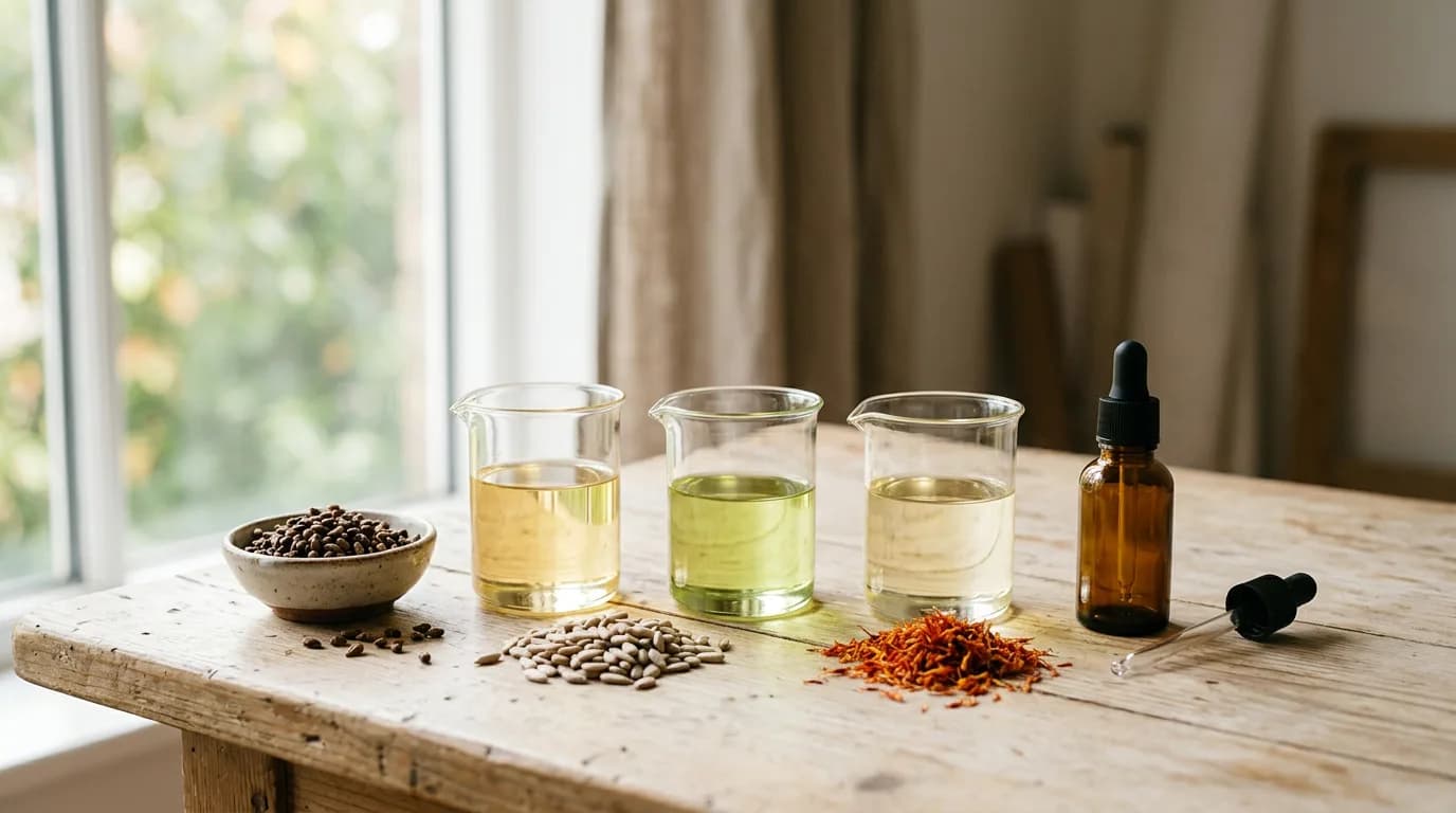 Linoleic oils: sunflower, grapeseed, safflower, and the price of their lightness